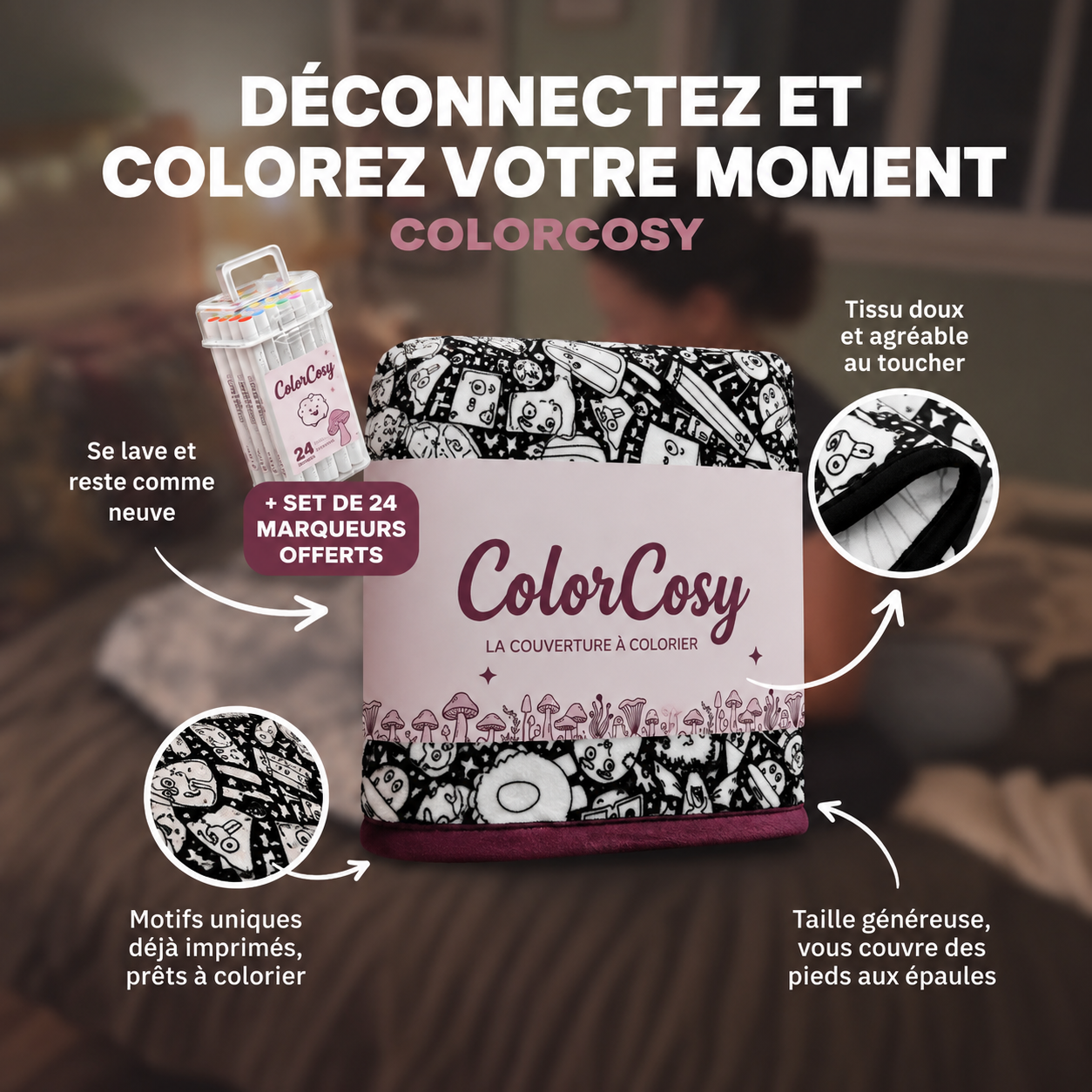 Couverture à colorier | CosyColor®